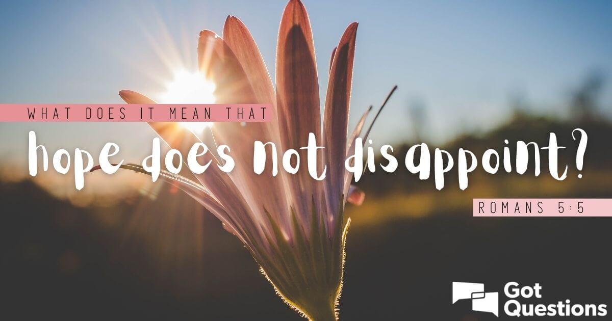 What Does It Mean That Hope Does Not Disappoint Romans 5 5 