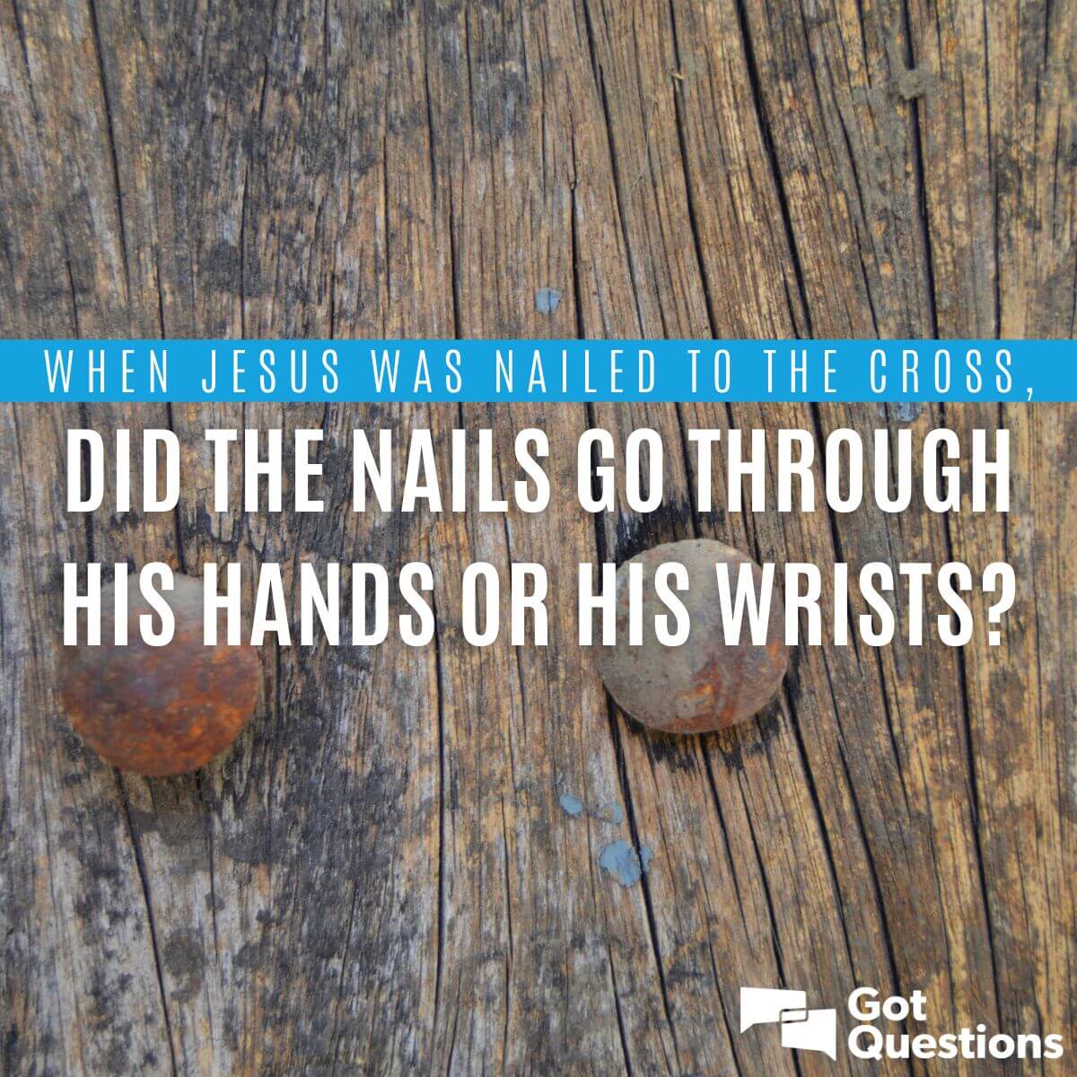 When Jesus was nailed to the cross, did the nails go through His hands
