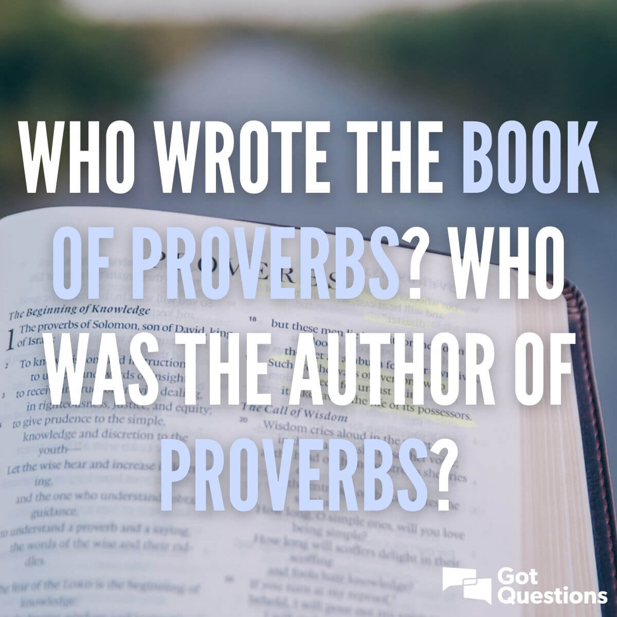 who wrote the book proverbs